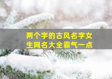 两个字的古风名字女生网名大全霸气一点