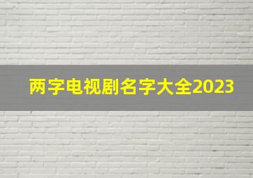 两字电视剧名字大全2023