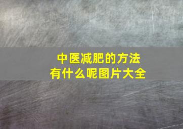 中医减肥的方法有什么呢图片大全