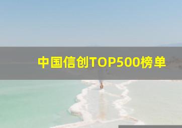 中国信创TOP500榜单