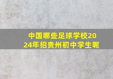 中国哪些足球学校2024年招贵州初中学生呢