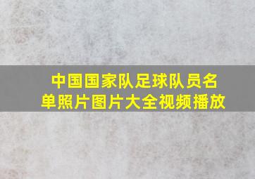 中国国家队足球队员名单照片图片大全视频播放