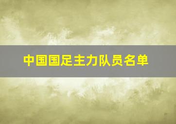 中国国足主力队员名单