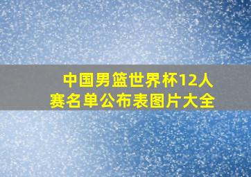 中国男篮世界杯12人赛名单公布表图片大全