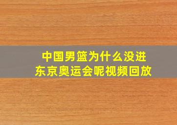 中国男篮为什么没进东京奥运会呢视频回放