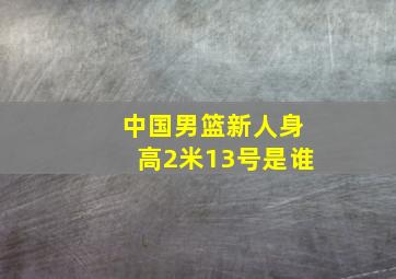 中国男篮新人身高2米13号是谁