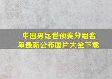 中国男足世预赛分组名单最新公布图片大全下载