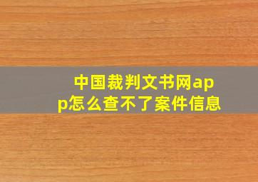 中国裁判文书网app怎么查不了案件信息