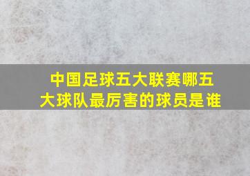 中国足球五大联赛哪五大球队最厉害的球员是谁