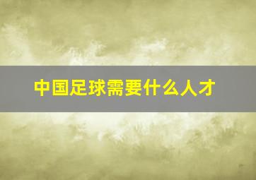 中国足球需要什么人才