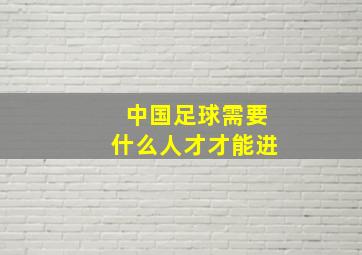 中国足球需要什么人才才能进