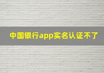 中国银行app实名认证不了