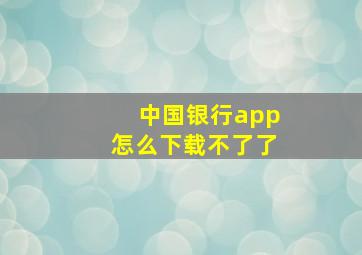 中国银行app怎么下载不了了