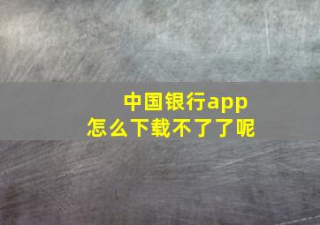 中国银行app怎么下载不了了呢