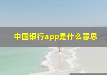 中国银行app是什么意思