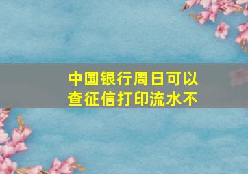 中国银行周日可以查征信打印流水不