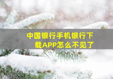 中国银行手机银行下载APP怎么不见了