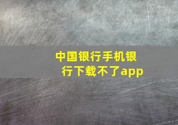 中国银行手机银行下载不了app