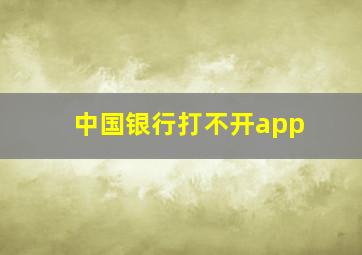 中国银行打不开app