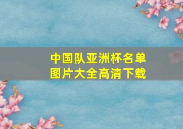 中国队亚洲杯名单图片大全高清下载