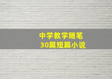 中学教学随笔30篇短篇小说