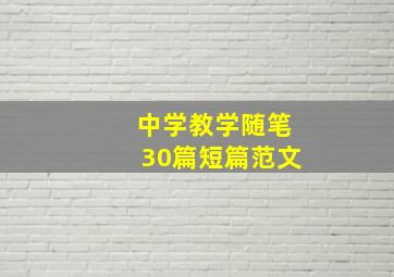 中学教学随笔30篇短篇范文