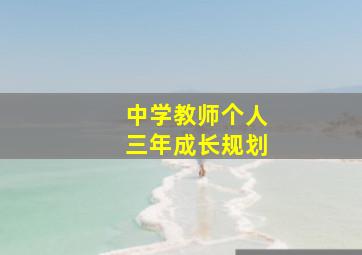 中学教师个人三年成长规划