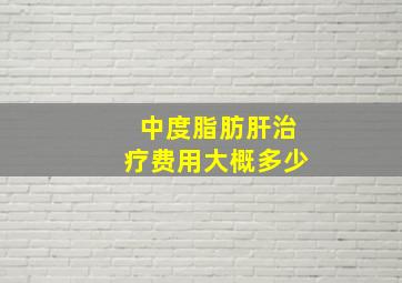 中度脂肪肝治疗费用大概多少