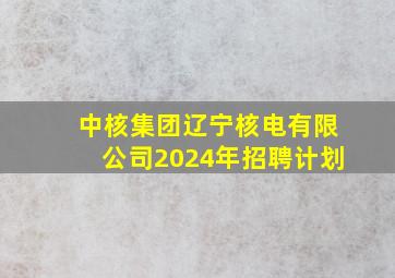 中核集团辽宁核电有限公司2024年招聘计划