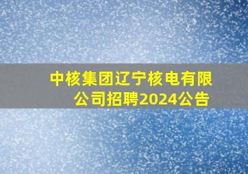 中核集团辽宁核电有限公司招聘2024公告