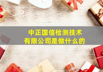 中正国信检测技术有限公司是做什么的