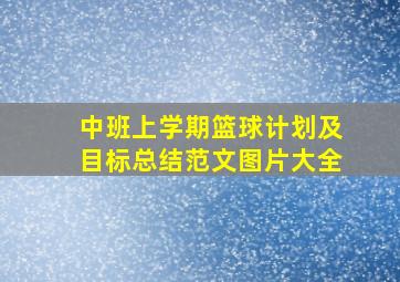 中班上学期篮球计划及目标总结范文图片大全