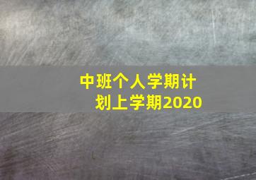 中班个人学期计划上学期2020