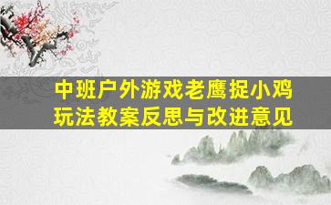 中班户外游戏老鹰捉小鸡玩法教案反思与改进意见