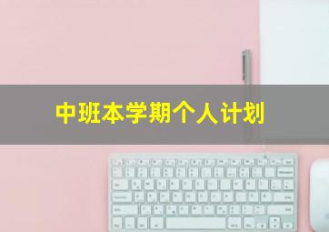 中班本学期个人计划