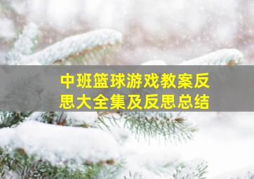 中班篮球游戏教案反思大全集及反思总结