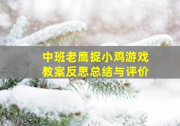 中班老鹰捉小鸡游戏教案反思总结与评价