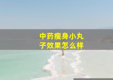 中药瘦身小丸子效果怎么样