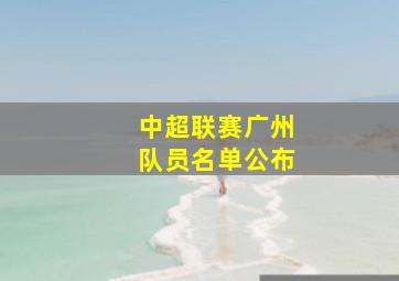 中超联赛广州队员名单公布