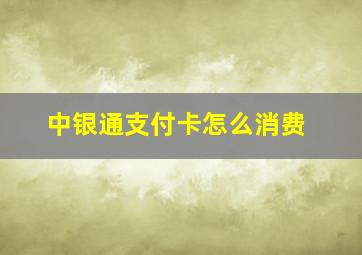 中银通支付卡怎么消费