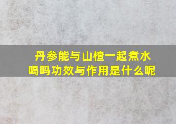 丹参能与山楂一起煮水喝吗功效与作用是什么呢