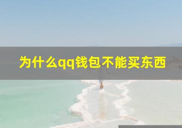 为什么qq钱包不能买东西