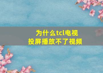 为什么tcl电视投屏播放不了视频