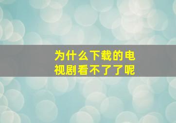 为什么下载的电视剧看不了了呢