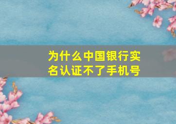 为什么中国银行实名认证不了手机号