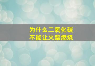 为什么二氧化碳不能让火柴燃烧