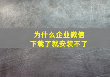 为什么企业微信下载了就安装不了