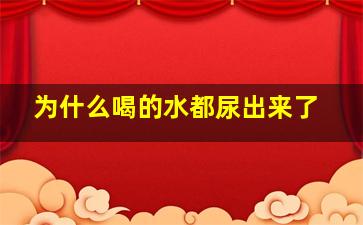 为什么喝的水都尿出来了