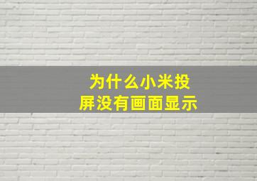 为什么小米投屏没有画面显示