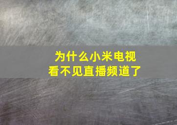 为什么小米电视看不见直播频道了